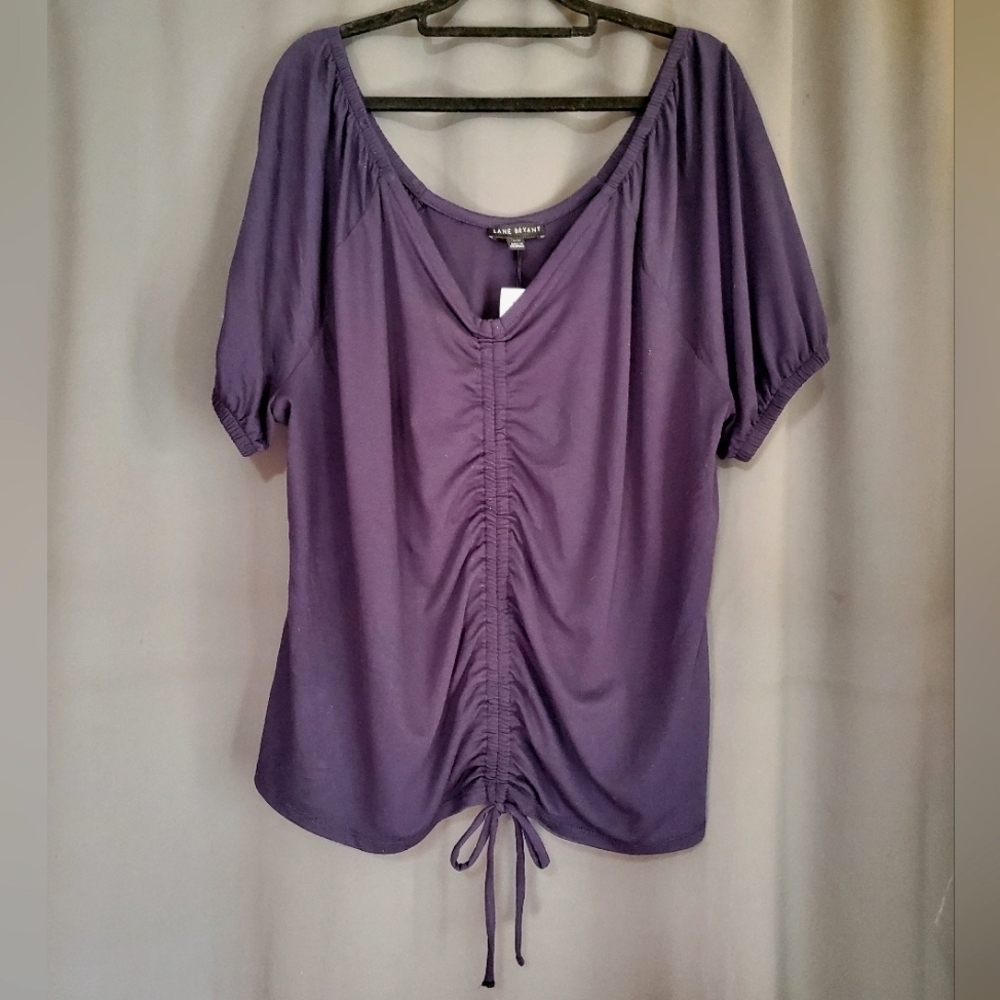 Lane Bryant Navy Blue Drawstring Shirt Size 2X NWT